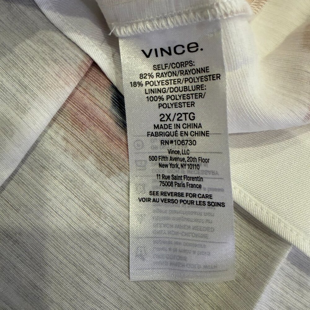 NWT Vince Ikat Floral Smocked Midi Skirt 2X Plus in Optic White - Picture 8 of 14